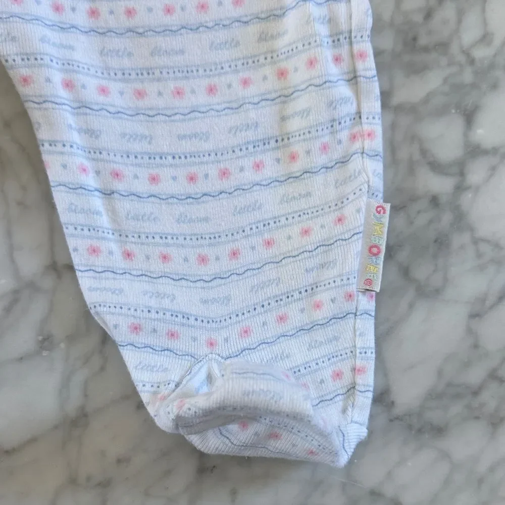 Rainbow Tag Gymboree Newborn Little Bloom Embroidered Footed One-Piece
